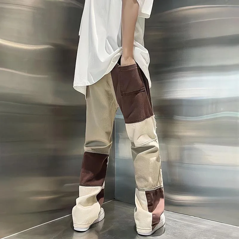 Brownm Patchwork Pants