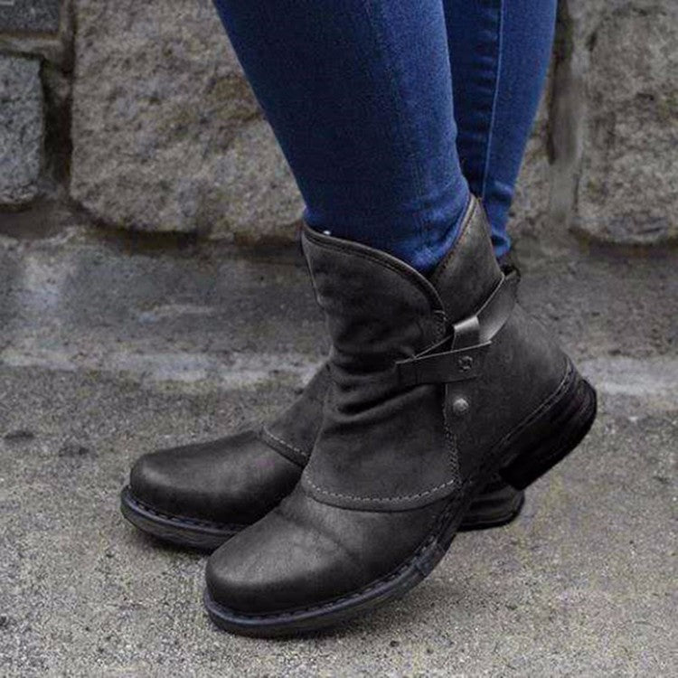 flat leather boots