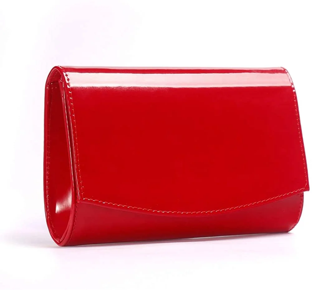 Women Patent Leather Wallets Fashion Clutch Purses,WALLYN'S Evening Bag Handbag Solid Color