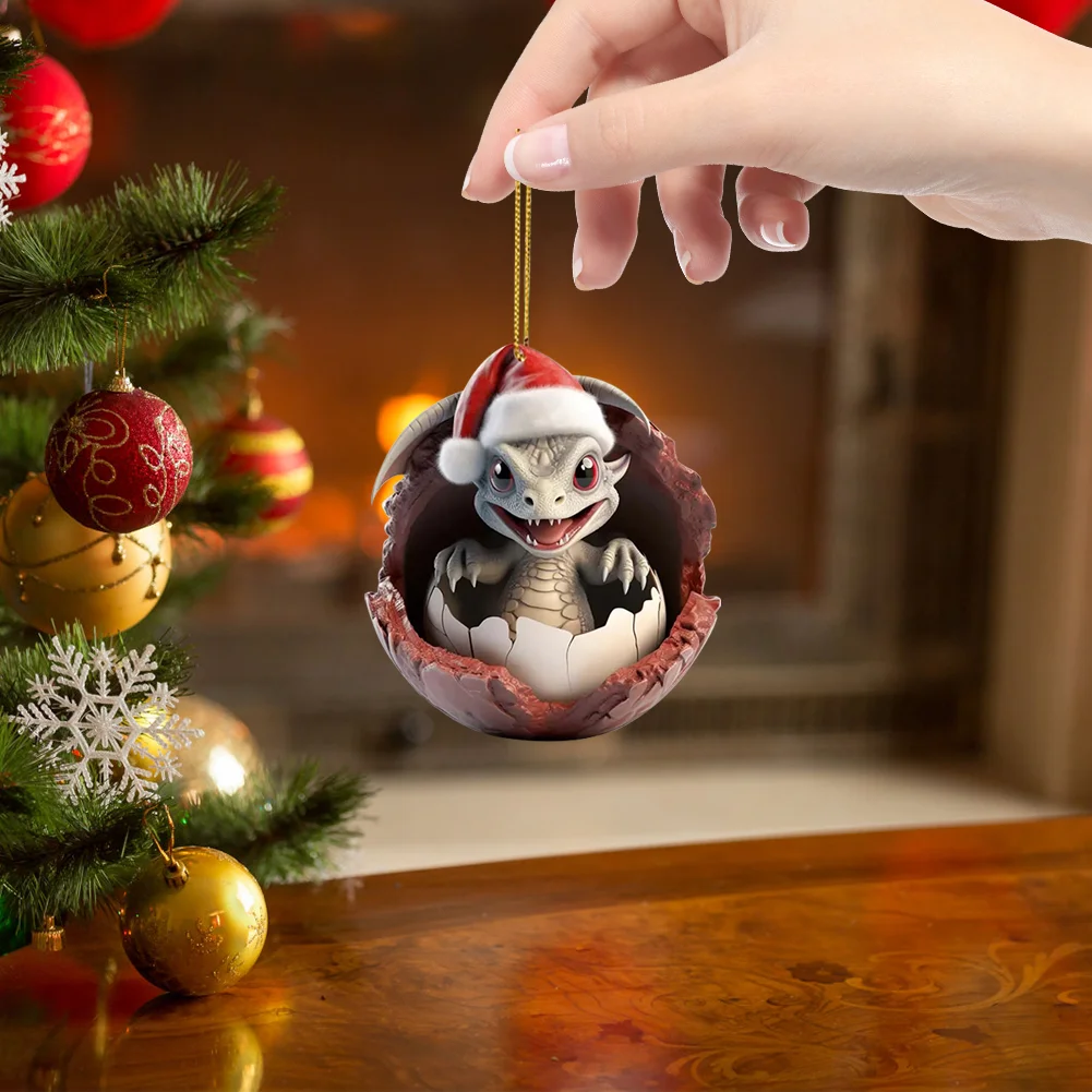 Christmas Dragon Egg Pendants Acrylic Cute Dragon Baby Decor Home Party Supplies