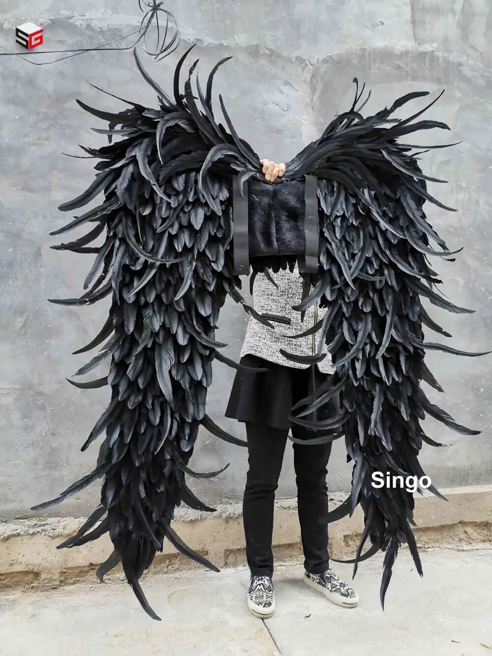 VCshoes Adult Cosplay Costumes Black DEVIL Angel Wings Red Fairy Wings Shooting Props