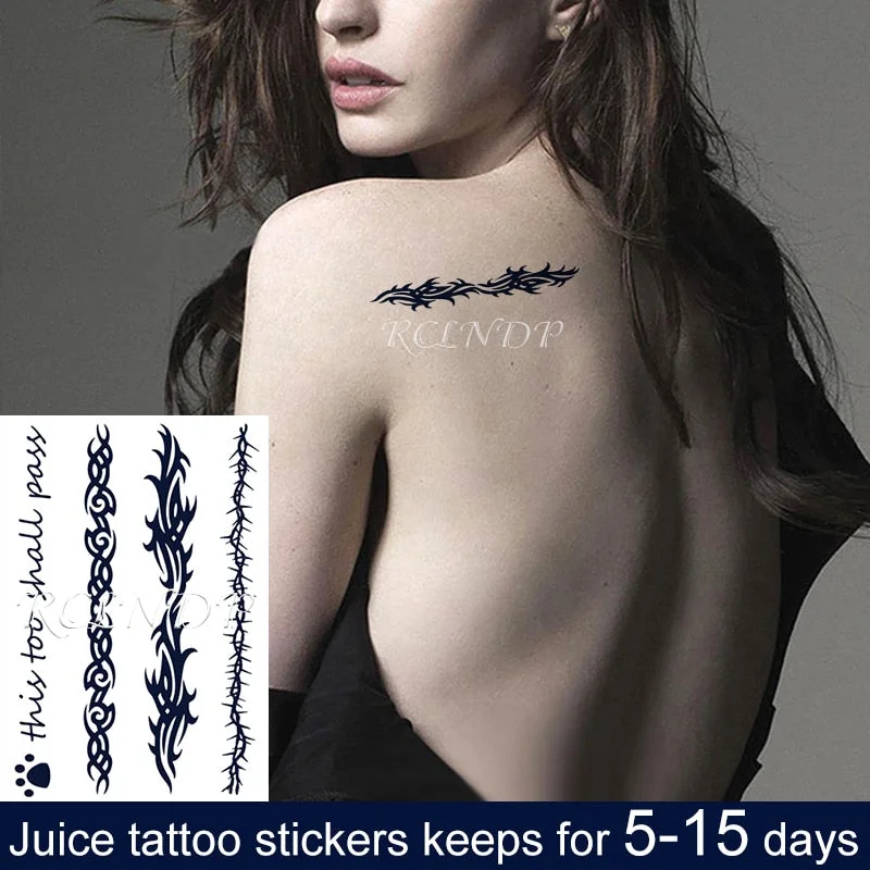 Waterproof Temporary Juice Ink Sticker Love Heart Hand Design Flower Fairy 8 Fruit Gel Long Lasting Tattoo for Men Women