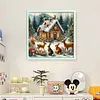 Christmas Cottage-11CT Stamped Cross Stitch 45*45cm/17.72*17.72in