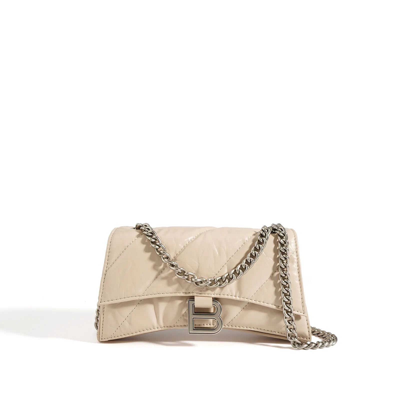 Box Calfskin Bags Aged Gold Hardware Hourglass Wallet On Chain-vocosishoes