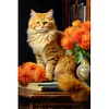 Diamond Painting-DIY Full Round Drill Flower Cat（40*60CM)