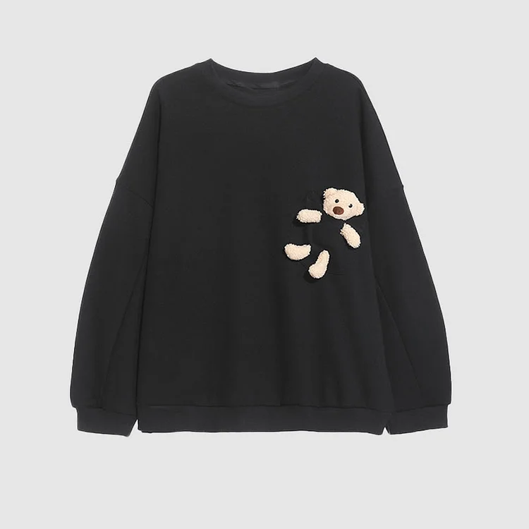 【$39.99】Girlfriend Boyfriend Bear Pocket Sweatshirt - Modakawa Modakawa
