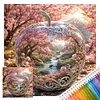 Apple Landscape Full 11CT 3 Strands DIY Stamped Cross Stitch Kits for Beginners Adults Home Wall Decor Cross Stitch Art and Crafts Kits 45x45cm tapestrymarket
