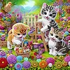 Garden Cat Special Shaped 5D DIY Partial Drill Diamonds Dots Gem Art Kits 11.81 X11.81inch Diamond Dots Paintings Diamonds Paintings Gem Art for Adults Beginners Home Decor