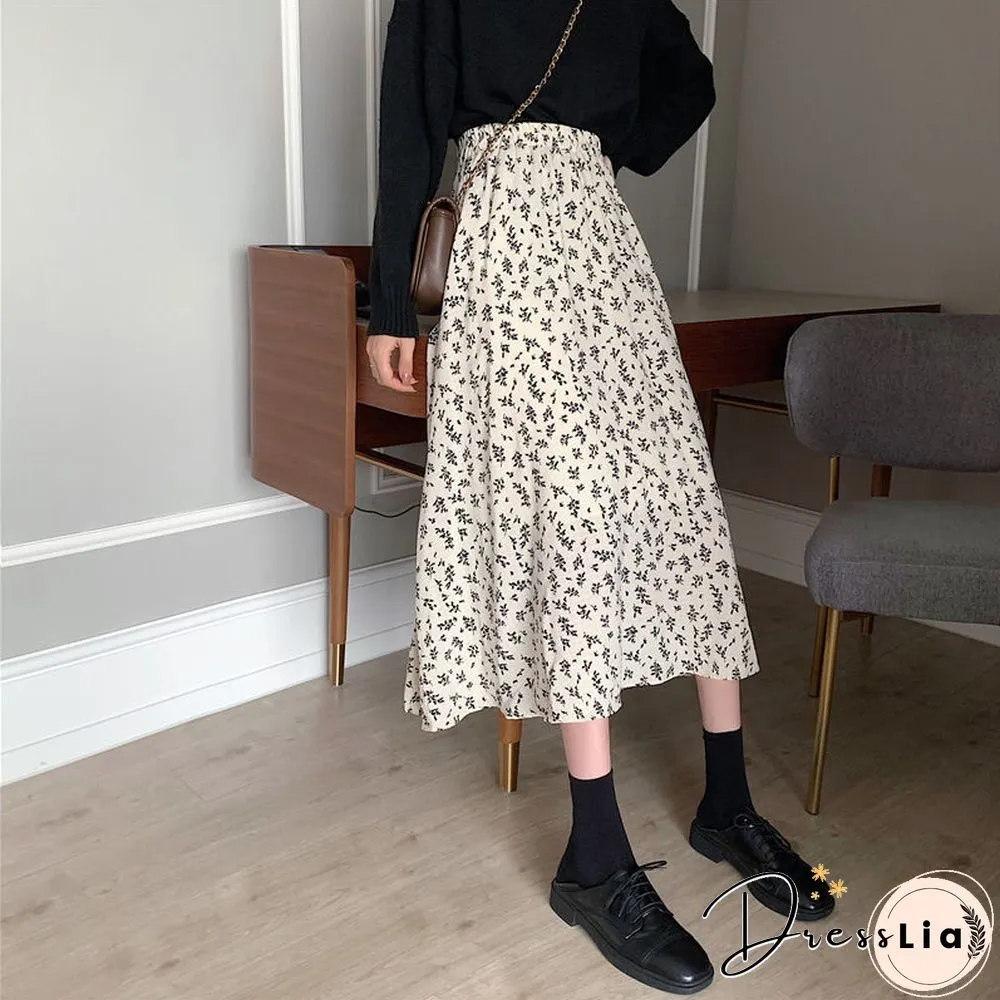 Skirts Women Design High Waist Summer Loose Trendy Elegant Artistic A-Line All-Match Print