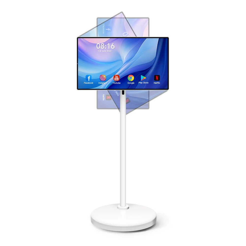 24 Inch Home Entertainment FHD RFID LCD Wireless Touch Screen Monitor Android 12 OS with camera port RFID wireless rollable tv