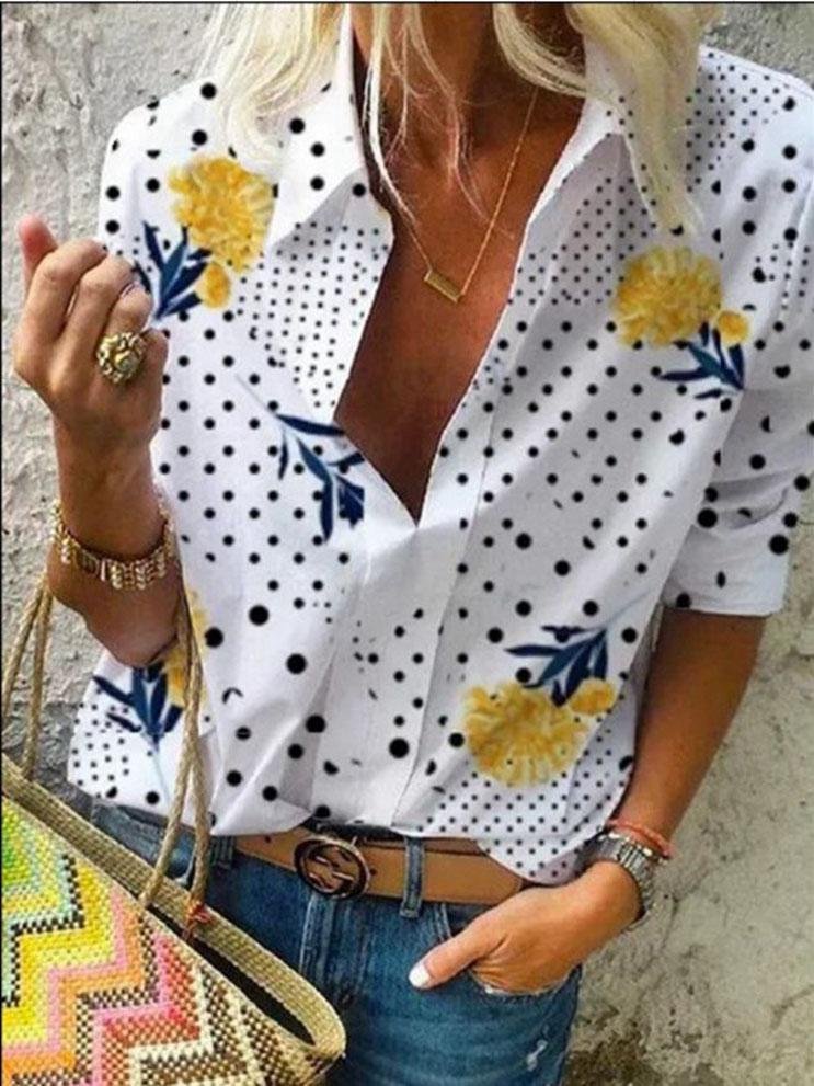 Women's Fashionable Print Casual Loose Blouse