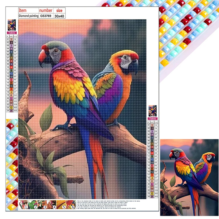 Parrot 30*40CM (Canvas) Full Square Drill Diamond Painting gbfke