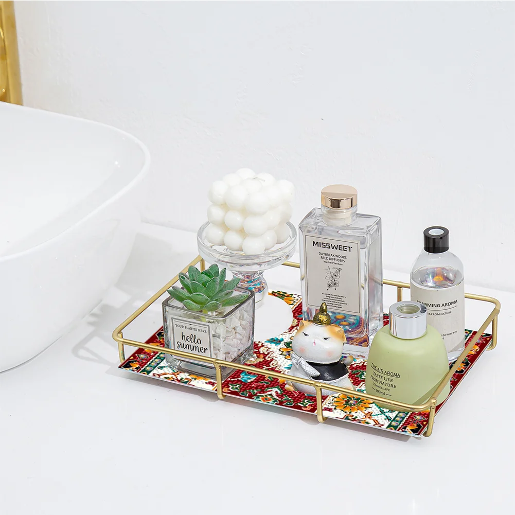 DIY Mandala Pattern Acrylic Special Shaped 5D Diamond Painting Tray Art Craft Decor(28*19*5cm)