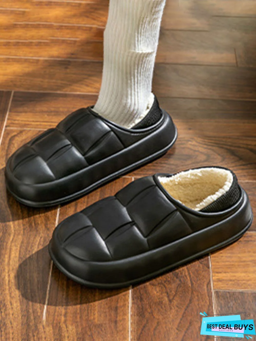 Waterproof Couple EVA Fleece Home Slippers