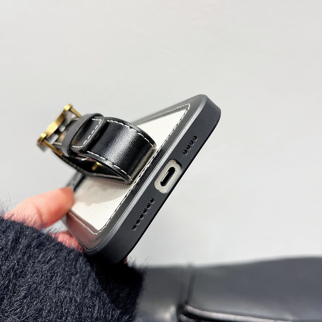 Leather wrist strap Celine Apple iPhone drop protection cases