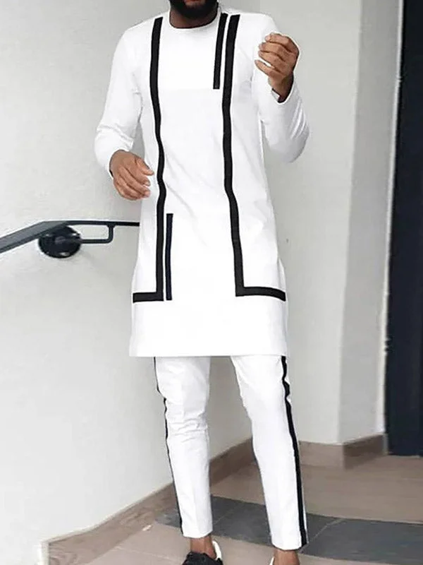 Mens Muslim Long Sleeve Two Pieces Suit SKUJ65905