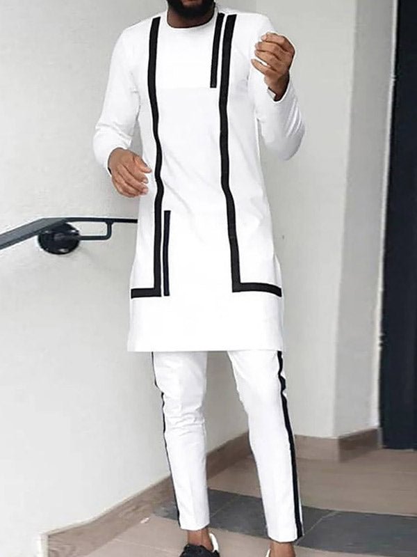 Mens Muslim Long Sleeve Two Pieces Suit SKUJ65905