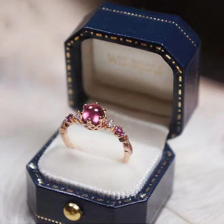 Olivenorma Garnet Engagement 925 Silver Wedding Ring 