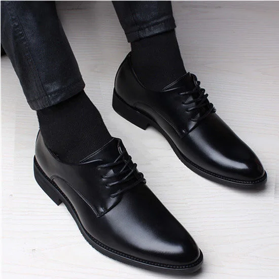 2022 Aonga New Black Men Suit Shoes Party Men's Dress Shoes Italian Leather Zapatos Hombre Formal Shoes Men Office Sapato Social Masculino