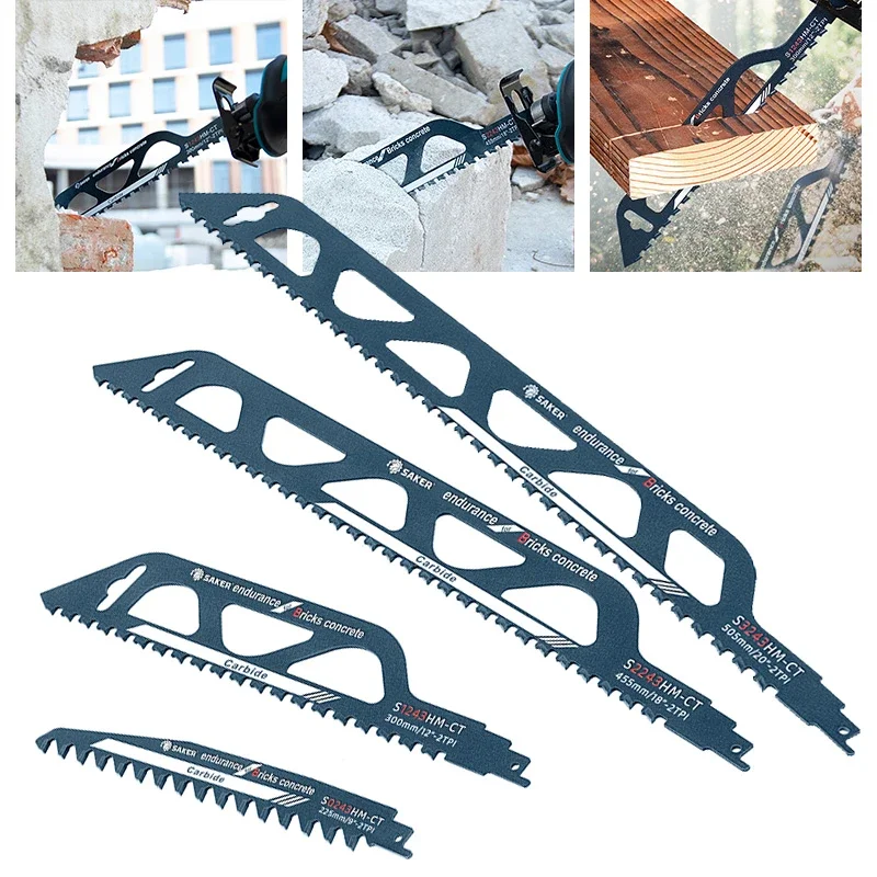Hugoiio™ Saker Reciprocating Saw Blade for Cutting Wood, Porous Concrete, Brick