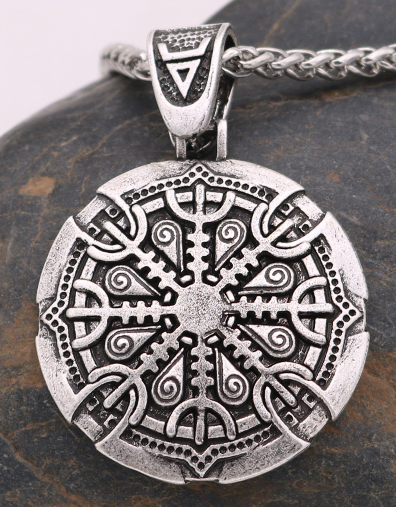 Viking Odin Snowflake Print Graphic Necklace / TECHWEAR CLUB / Techwear
