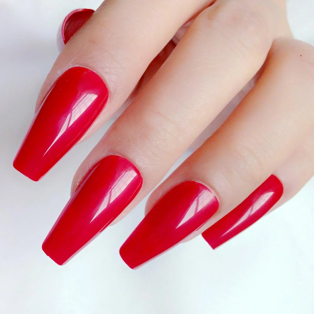 24Pcs Long Ballerina Coffin False Nails Glossy Dark Brown Artificial Fake Nail For Design DIY Lady Figner Tip Manicure Tool-Nail Inspo