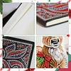 (US Local)Christmas Deer A5 Size Diamond Painting Notebook Set with 4Pcs Bookmark Gift