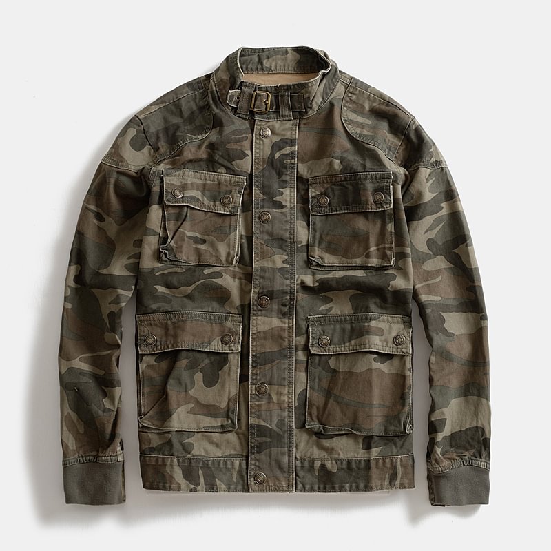 Camouflage Utility Multi-pocket Military Cotton Jacket