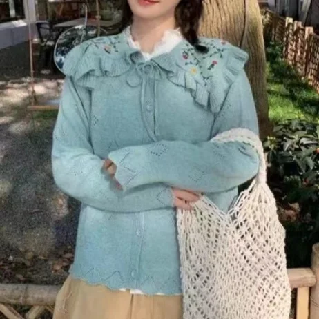 Chicfifth Sweater Women Winter Long Sleeve High Quality Autumn Vintage Top Knitted Cardigan