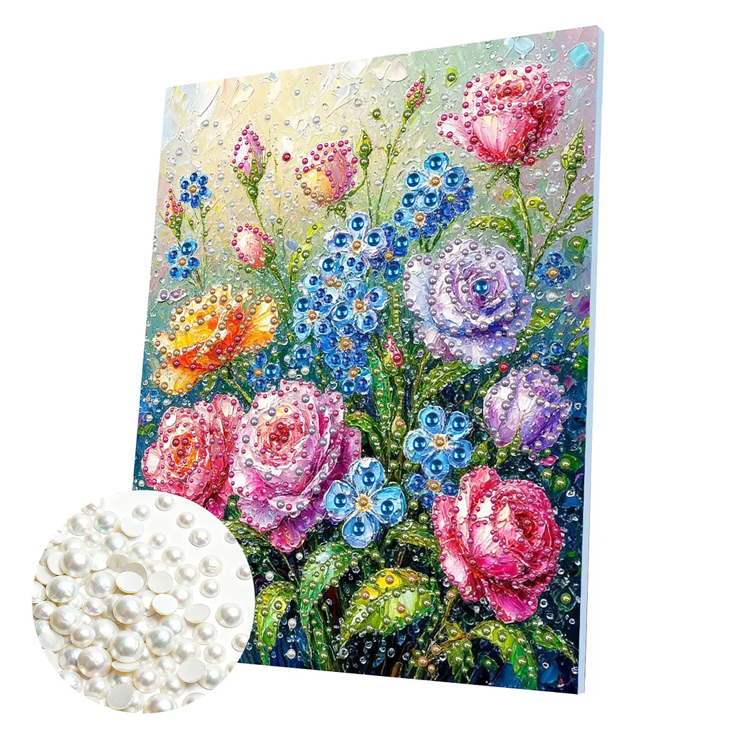 Garden - DIY Pearl Diamond Art Kit With Frame 40*50cm