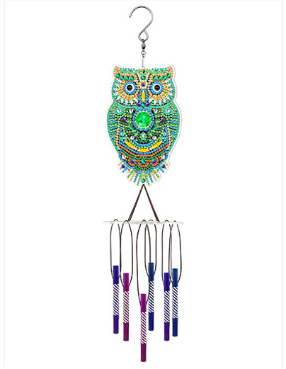 Customized diamond painting wind chime manufacturer direct sales entrance decoration diamond stickers butterfly hummingbird handmade DIY kit