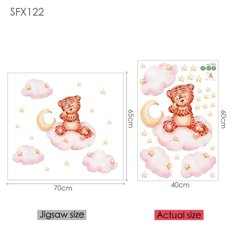 Rabbit Wall Stickers For Children's Room Decorative Vinyl Bear Wall Stickers For Kids Rooms Animal Pattern Wall Stickers Child