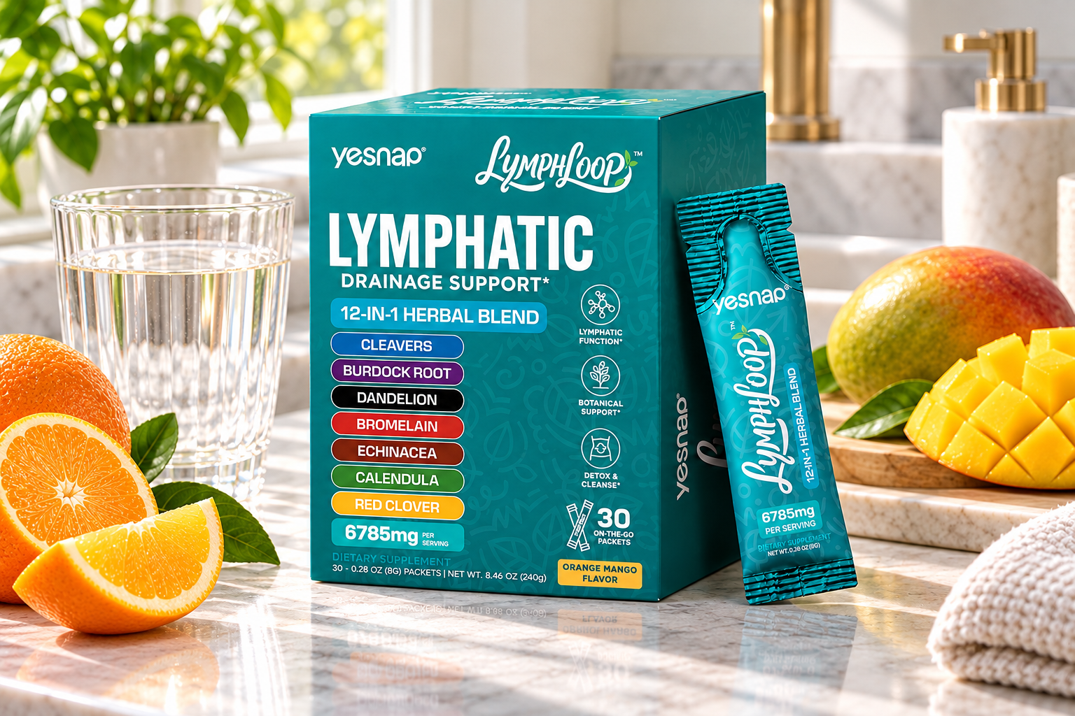 YESNAP LymphLoop product on a clean counter