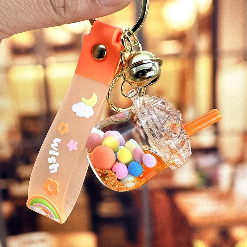 Cartoon Style Cute Cup Arylic Women’s Bag Pendant Keychain
