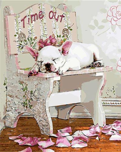 

White Lovely Dog – Paint By Numbers - 40*50CM, 501 Original