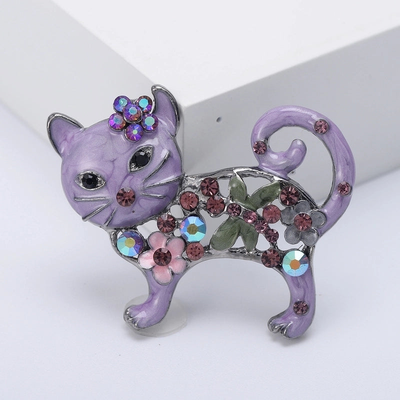 Pin Animal Alloy Enamel Plating Inlay Artificial Diamond Women’s Brooches