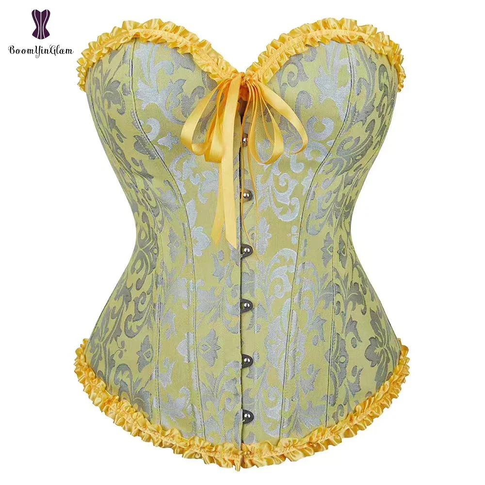 Uaang Body Training Shapewear Corset Pleated Trimmer Corselet Lace Up Boning Corsets & Bustiers With G String 810#