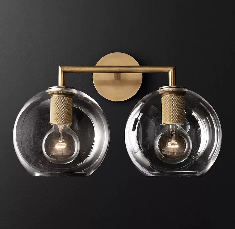 Utilitaire Globe Shade Double Wall Sconce Vjlight