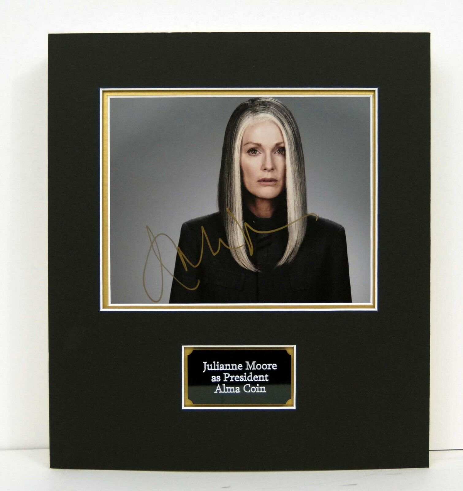 Julianne MOORE President Alma COIN Hunger Game Signed Mounted Photo Poster painting AFTAL RD COA