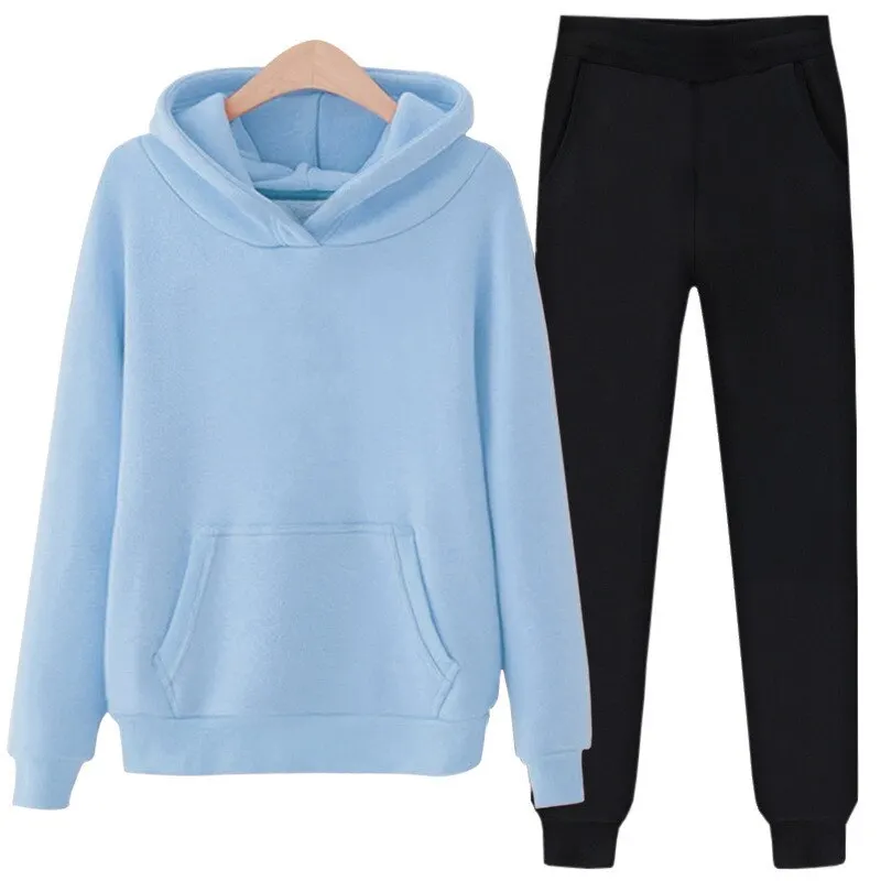 Yvlvol new Tracksuit women Sets Hoodies+Pants Two Piece Sets print Hooded Sweatshirt Outfit Sportswear Female Suit Clothing