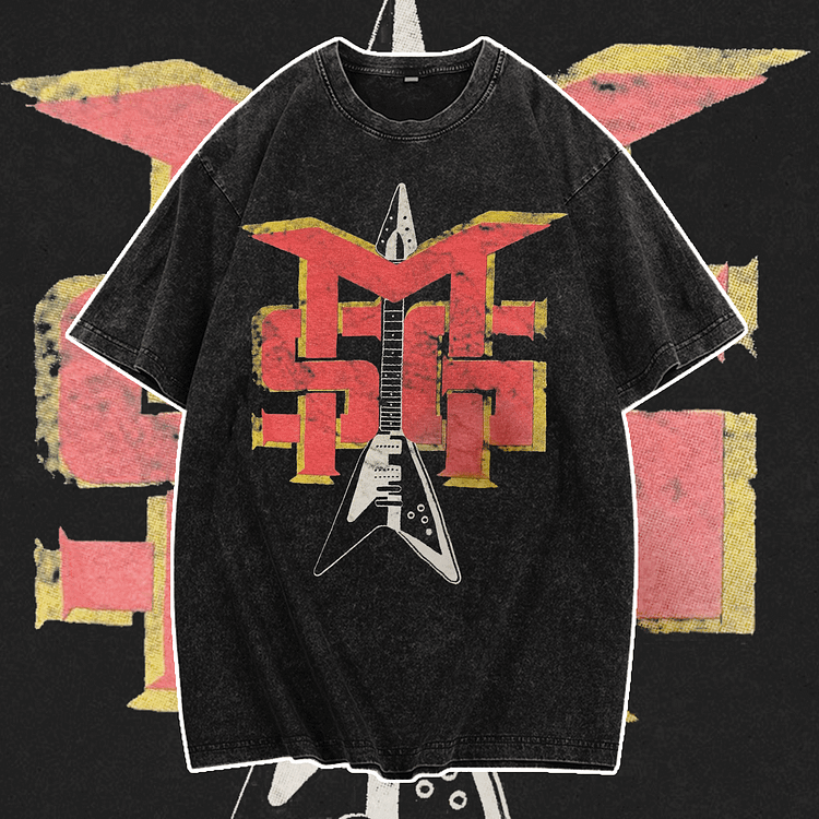 Davidhawaii100% Cotton Casual Attractive Rock Guitar Street T-Shirt - 100% Cotton