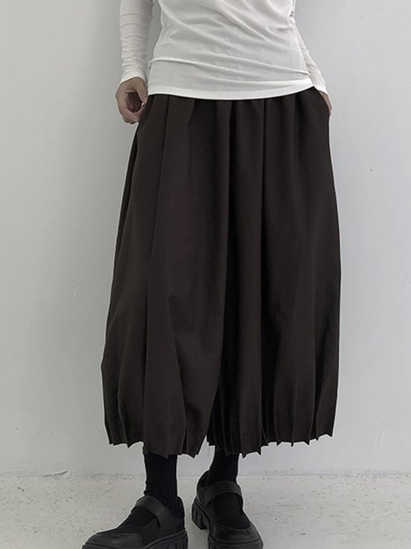 3 Colors Stylish Punk Wide Leg Pleated Pants