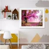 Deer And Red Tree  | Full Round Diamond Painting Kits