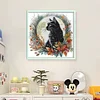 (US Only)Partial Embroidery cotton Thread 14CT Printed Cat Cross Stitch Kit 35x35cm
