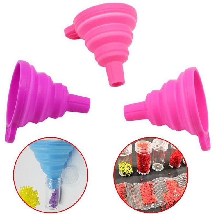 6 Colors Diamond Painting Tool Collapsible Round Funnel Silica Gel Multi-function Diamond Painting Tool