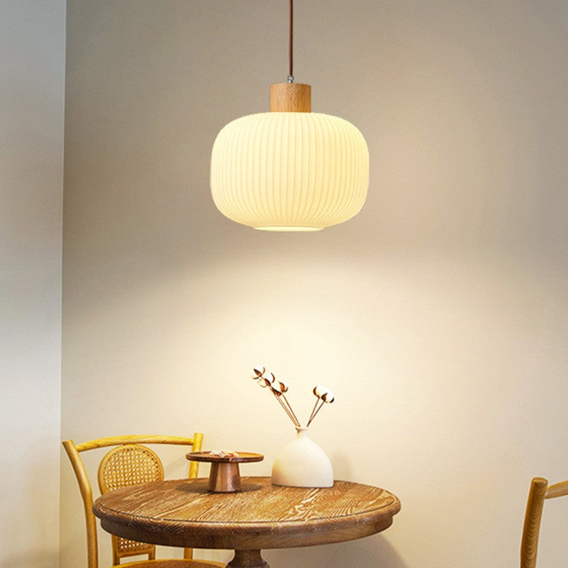 Arturset Wooden Fitting Glass Shade Pendant Light For Dining Room