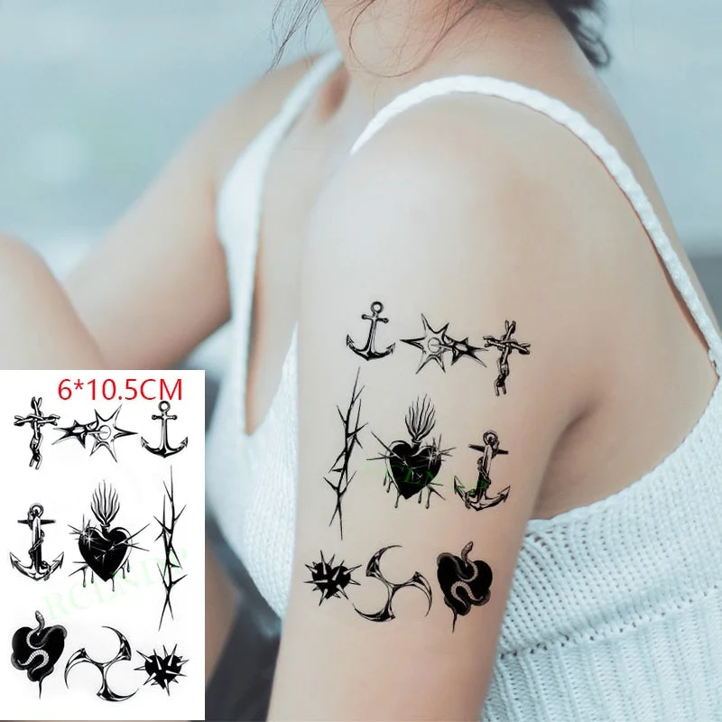 Waterproof Temporary Tattoo Sticker Marine Pirate Anchor Fake Tatto Flash Tatoo Tatouage Wrist Foot Hand Arm For Girl Women Men