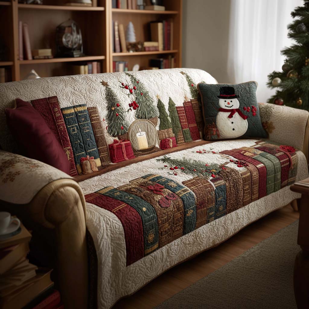 Book Haven Quilted Sofa Cover NCU0NT11437 everthome