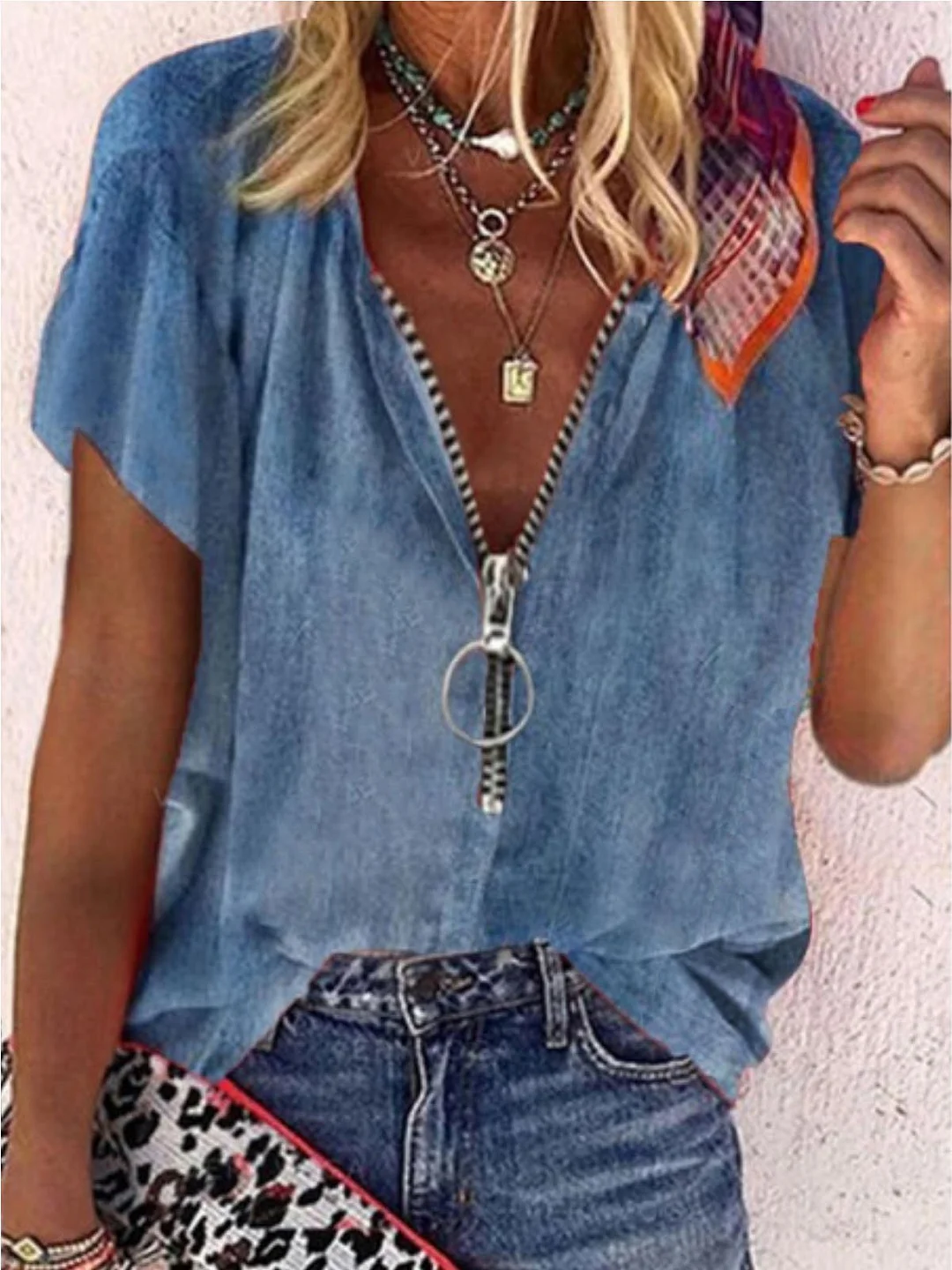 Casual Solid Short Sleeve Tops