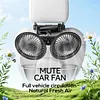 Rechargeable Dual Head Car Fan 3 Speeds 360 Degree Rotatable Vehicle Rear Headrest Fan for Universal Cars SUV Sedan Trucks